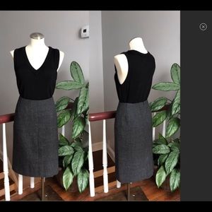 Pendleton houndstooh wool midi pencil skirt